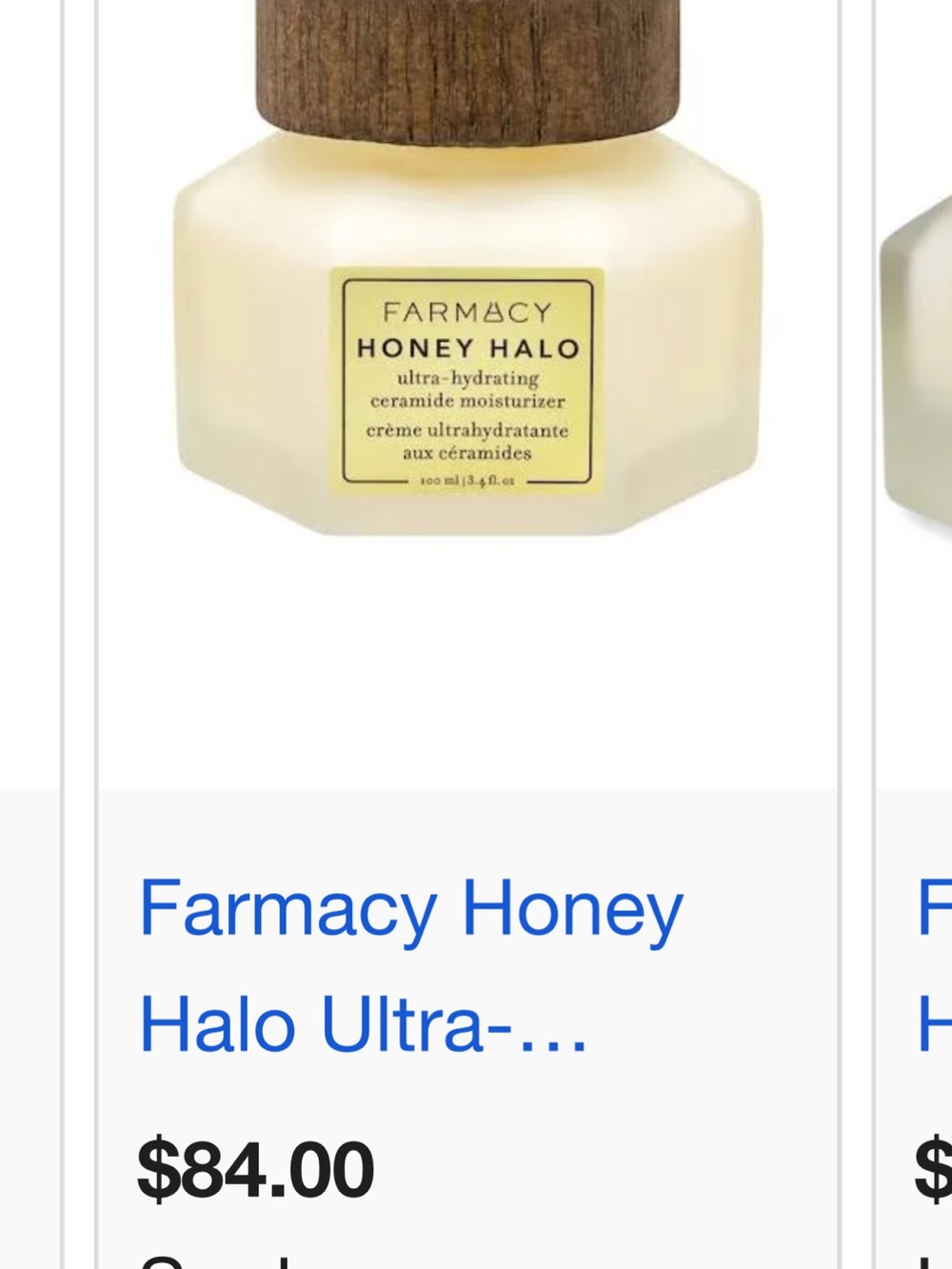 Farmacy Honey Halo Moisturizer - Cream & Wood-Tone Cap